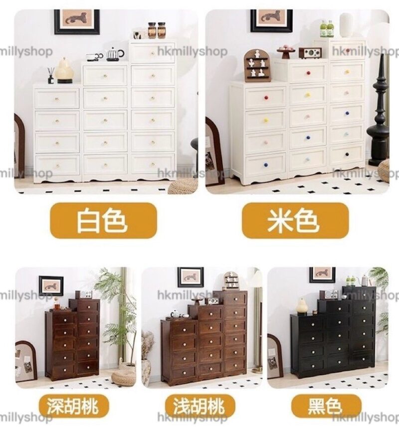 A&1715實木抽屜櫃 櫃桶 窄櫃 床頭櫃 五斗櫃 收納櫃 立櫃 落地櫃 儲物櫃 - Image 5