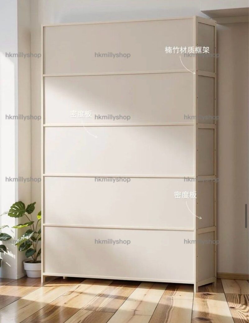 A&1721實木鞋櫃 大容量鞋架 加高款鞋櫃 入門儲物櫃 玄關櫃 隔斷櫃 多層收納櫃 楠竹材質櫃子 入戶櫃 - Image 4