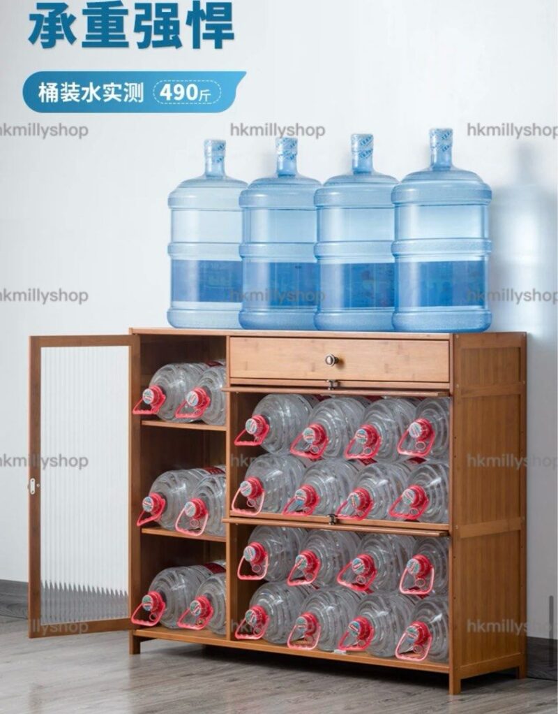 A&1725實木餐邊櫃 碗櫃 廚房置物櫃 儲物櫃 餐具收納櫃 茶水櫃 櫥櫃 多層置物架楠竹材質 全新包送貨 - Image 5