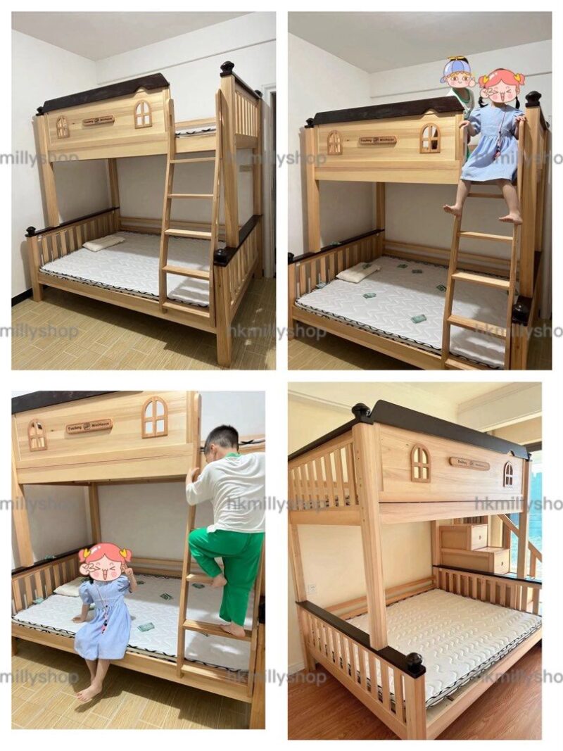 A&1739進口實木松木上下床加強承重加厚雙層床高低床兒童床 - Image 9