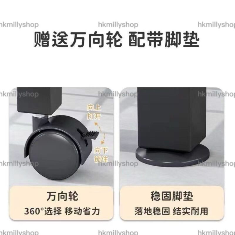 A&1762簡易衣櫃大滑輪可移動掛衣架衣帽櫃儲物架臥室收納架晾衣架晾衣桿衣物收納架衣服收納架置物架多層架子 - Image 7