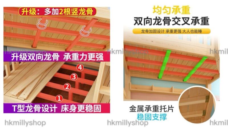 A&1787加粗升級款實木雙層床宿舍上下床家用碌架床 - Image 6