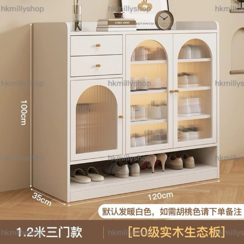 A&1810實木鞋櫃 入門收納櫃 門廳儲物櫃 大容量鞋櫃 鞋架 多層透氣藤編鞋櫃 玄關櫃 門口儲物櫃 - Image 9