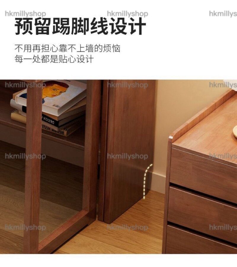 A&1828實木多功能組合枱櫃 書枱書櫃 餐枱餐邊櫃一體櫃 折疊枱 摺枱櫃 電腦枱 辦公枱 電腦桌 書枱 寫字枱 學習枱 多用途桌子儲物櫃 收納櫃 - Image 9