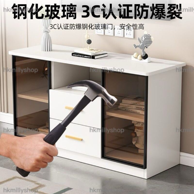 A&1858電視櫃玻璃門 多顏色選擇 實木電視機櫃 落地櫃 TV櫃 儲物櫃 收納櫃 地台櫃 按壓開門 雜物櫃 抽屜櫃全新包送貨 - Image 5