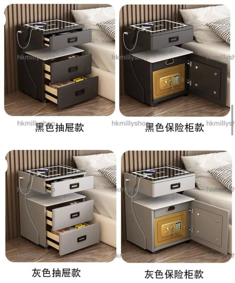 A&1872免安裝智能床頭櫃保險櫃 無線充電 USB接口 夾萬櫃 - Image 6
