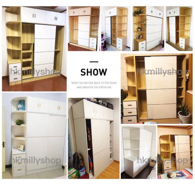 A&0253衣櫃 臥室收納櫃 加高款 wardrobe 頂櫃 邊櫃 趟門衣櫃 - Image 11